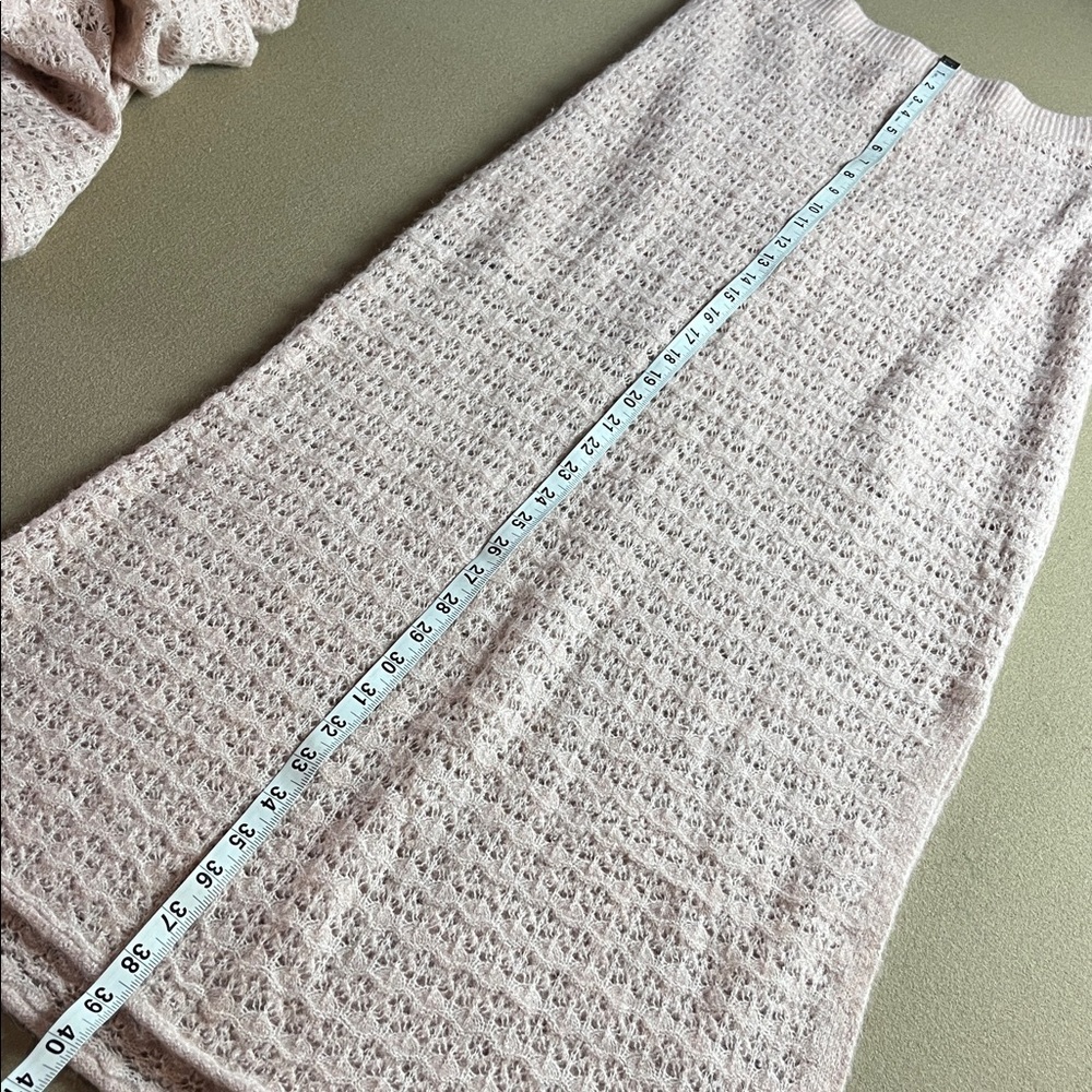 House of Harlow 1960 Crochet Knit Maxi Skirt Set - 2 Pieces Soft Pink Size S - Picture 9 of 15